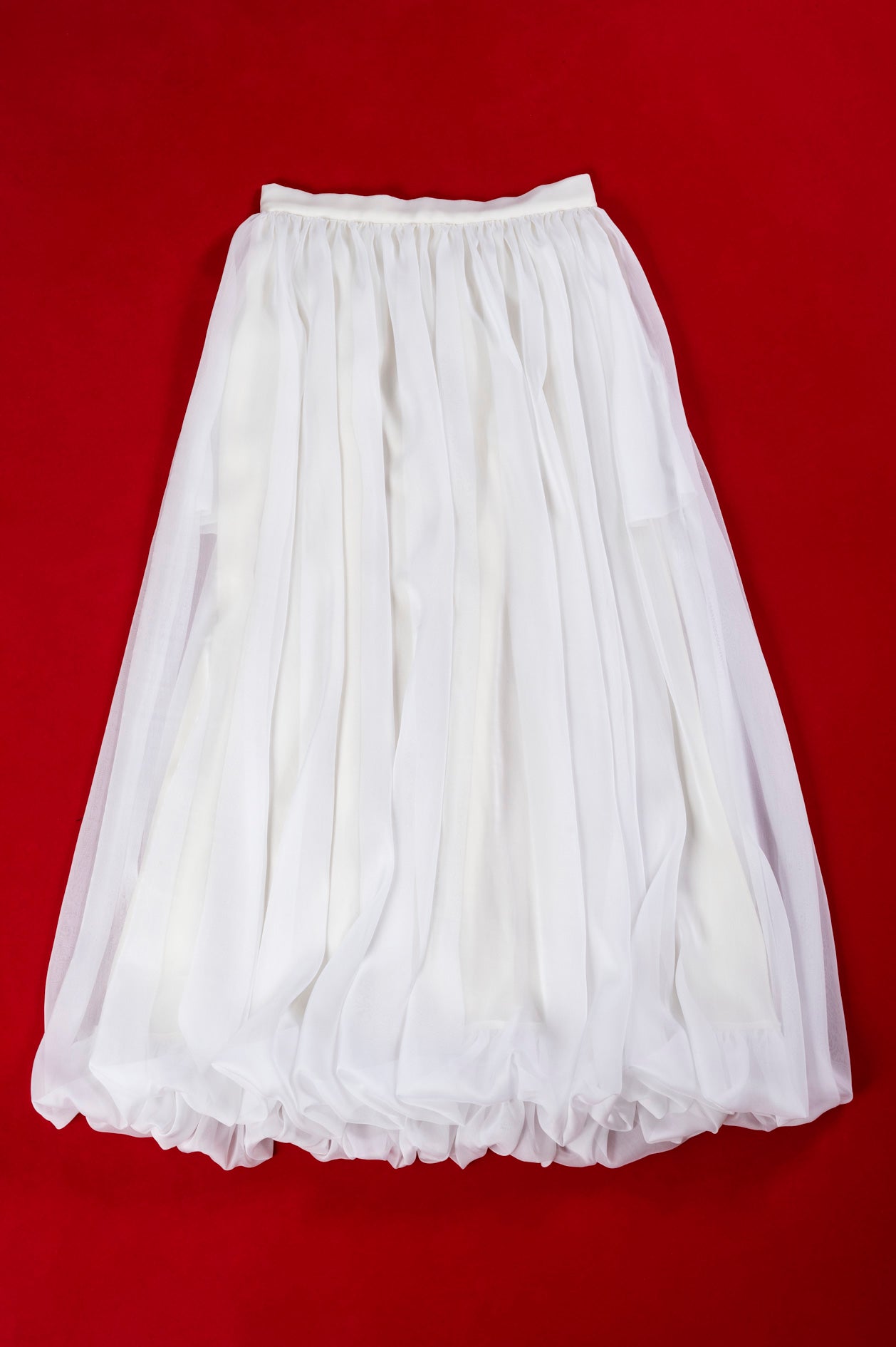 Globo Chiffon Skirt - White
