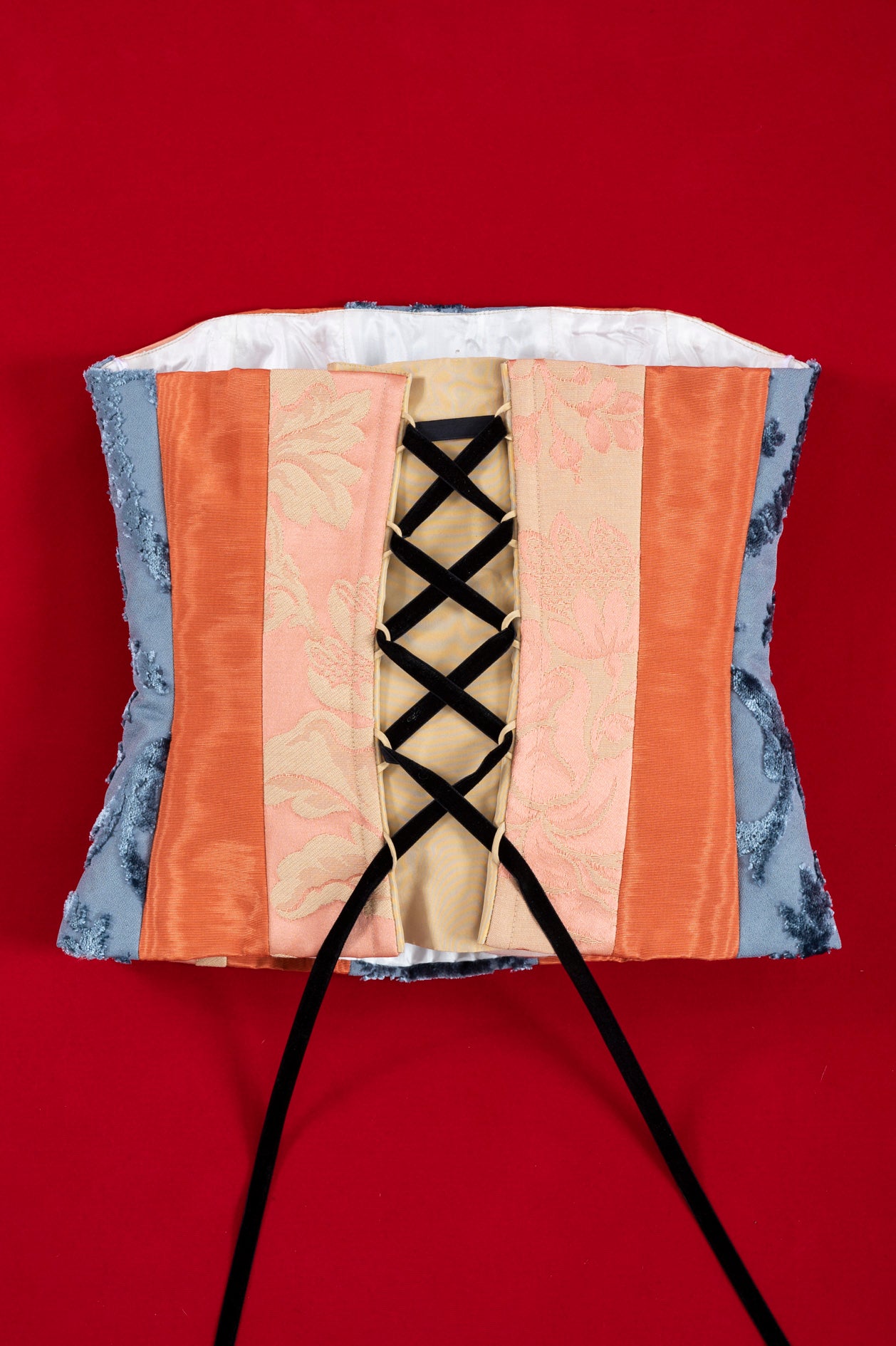 Marina Corset -Blue Jacquard