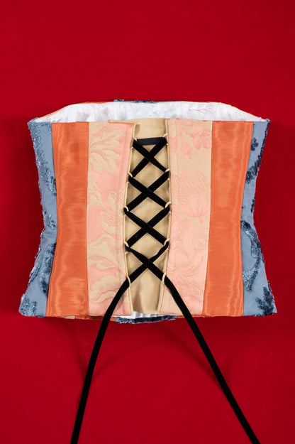 Marina Corset -Blue Jacquard