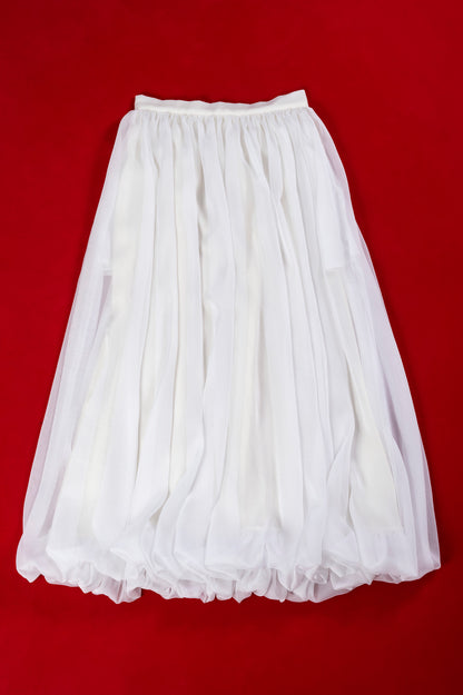 Globo Chiffon Skirt - White