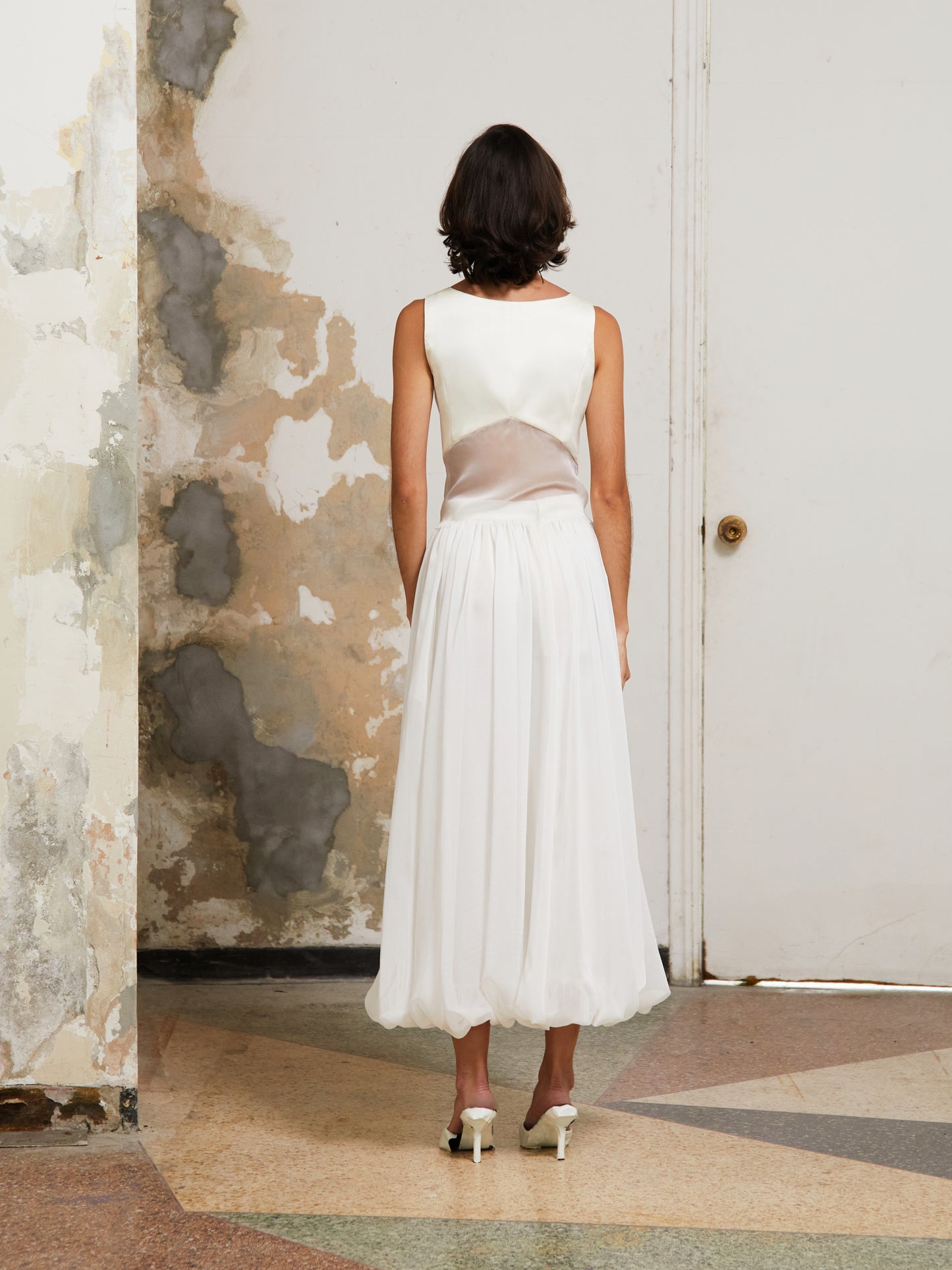 Globo Chiffon Skirt - White